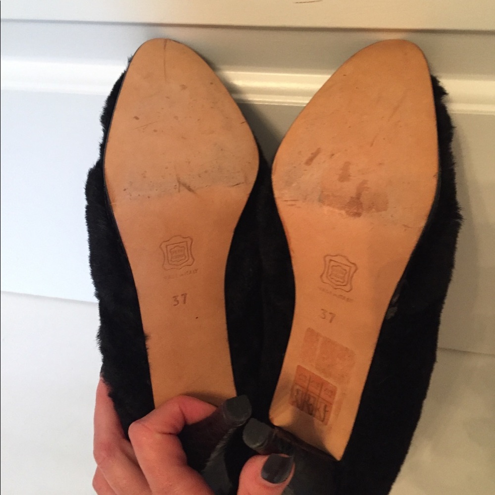 TITTI DELL ‘ACQUA BOOTS HEELS BLACK LAMB FUR LEATHER ITALY SIZE 37 6.5 - Picture 7 of 8